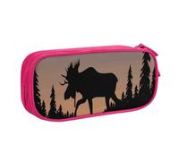 QGWDYYJQ Astuccio per cancelleria con stampa di alci e pino di montagna selvaggia, rosa, Taglia unica, Portamonete