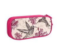 QGWDYYJQ Astuccio per cancelleria con stampa di bellissimi fiori e colibrì, rosa, Taglia unica, Portamonete