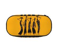 QGWDYYJQ Astuccio per matite con stampa creativa africana, astuccio portatile per cancelleria, Nero , Taglia unica, Portamonete