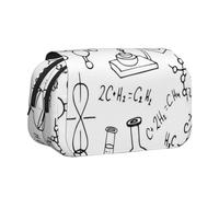 QGWDYYJQ Astuccio per penne a conchiglia con stampa chimica e doppia custodia per cancelleria, organizer portatile, Nero , Taglia unica, Portamonete