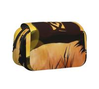 QGWDYYJQ Astuccio porta penne a conchiglia con stampa di scimmia, organizer portatile, Nero , Taglia unica, Portamonete