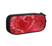 QGWDYYJQ Astuccio porta penne con stampa di fiori rossi per San Valentino, Nero , Taglia unica, Portamonete