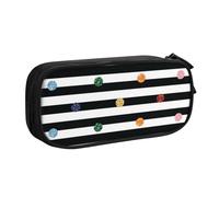 QGWDYYJQ Astuccio portapenne con glitter arcobaleno a pois a righe bianche e nere stampate astuccio per cancelleria organizer portatile, Nero , Taglia unica, Portamonete