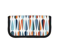 QGWDYYJQ Astuccio portapenne in tela con stampa a forma di goccia in stile moderno di metà secolo, organizer portatile, Nero , Taglia unica, Portamonete