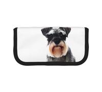 QGWDYYJQ Astuccio portatile in tela stampata con schnauzer ben educato, Nero , Taglia unica, Portamonete