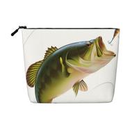 QGWDYYJQ Bait with Fishing Line Mangiare Little Fish Stampato Finta Canapa Makeup Bag Daily Storage Bag Travel Toiletry Bag, Nero , Taglia unica