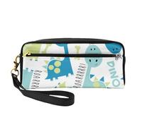 QGWDYYJQ Bassotto stampato Piccolo Trucco Bag Pencil Case Portafoglio In Vera Pelle, Simpatico dinosauro., Taglia unica