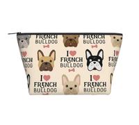 QGWDYYJQ Beauty case da viaggio con stampa di bulldog francese "I Love French Bulldog", Nero , Taglia unica