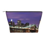 QGWDYYJQ Beauty case da viaggio con stampa di New York Night Daily Storage Bag, Nero , Taglia unica