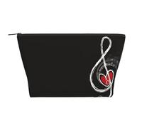 QGWDYYJQ Beauty case da viaggio con stampa di simboli musicali e scritta "Love", Nero , Taglia unica