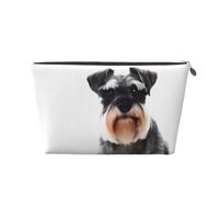 QGWDYYJQ Borsa cosmetica portatile da viaggio in pelle stampata con schnauzer ben educato, Argento, Taglia unica