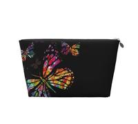 QGWDYYJQ Borsa cosmetica portatile della pochette della borsa cosmetica di viaggio di viaggio stampata variopinta della farfalla, Argento, Taglia unica