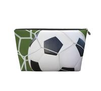 QGWDYYJQ Borsa cosmetica portatile della pochette della borsa cosmetica di viaggio di viaggio stampata palla da calcio, Argento, Taglia unica