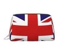 QGWDYYJQ Borsa cosmetica portatile in pelle stampata con Yin Yang World, Bandiera del Regno Unito., Taglia unica