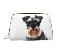 QGWDYYJQ Borsa cosmetica portatile in pelle stampata con Yin Yang World, Schnauzer ben educato, Taglia unica