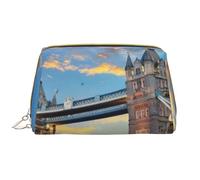 QGWDYYJQ Borsa cosmetica portatile in pelle stampata con Yin Yang World, Tower Bridge a Londra, Taglia unica