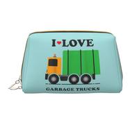 QGWDYYJQ Borsa cosmetica portatile in pelle stampata Merry Christmas, I Love Trucks, Taglia unica