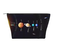 QGWDYYJQ Borsa da toilette da viaggio con stampa di Giove Saturno con sistema solare, Nero , Taglia unica