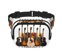 QGWDYYJQ Borsa da viaggio a doppio strato con stampa a forma di chitarra, Nero , Taglia unica