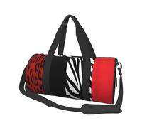 QGWDYYJQ Borsa da viaggio con stampa animale leopardo rosso e zebra borsa da viaggio di grande capacità