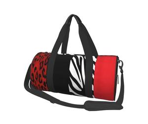 QGWDYYJQ Borsa da viaggio con stampa animale leopardo rosso e zebra borsa da viaggio di grande capacità