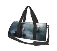 QGWDYYJQ Borsa da viaggio con stampa di nave pirata con sirena e vela sul mare, borsa da viaggio di grande capacità