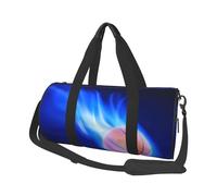 QGWDYYJQ Borsa da viaggio con stampa palla da basket blu fuoco borsa da viaggio di grande capacità