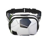 QGWDYYJQ Borsa da viaggio quadrata stampata a doppio strato con pallone da calcio, Nero , Taglia unica