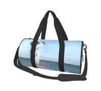 QGWDYYJQ Borsa da viaggio stampata con ragazza su una spiaggia ventosa borsa da viaggio di grande capacità