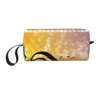 QGWDYYJQ Borsa per il trucco con stampa di note musicali per pianoforte e violino, piccola borsa per il trucco