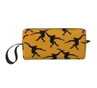 QGWDYYJQ Borsa per il trucco con stampa scimmia nera Gibbon piccola borsa per il trucco