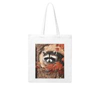 QGWDYYJQ Borsa per la spesa in tela stampata con buco dell'albero di procione in autunno Borsa a tracolla casual Tote Bag