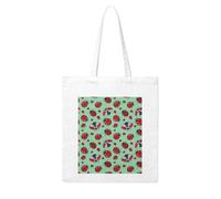 QGWDYYJQ Borsa per la spesa in tela stampata con coccinelle rosse su sfondo blu, borsa a tracolla casual