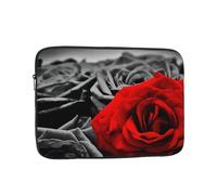 QGWDYYJQ Borsa protettiva per computer portatile con stampa di rose nere bianche e rosse
