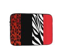 QGWDYYJQ Borsa protettiva per computer portatile con stampa leopardata rossa e zebrata