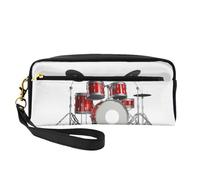 QGWDYYJQ Carino Beagle stampato piccolo trucco borsa matita caso del cuoio genuino del raccoglitore, Set tamburo freddo, Taglia unica