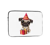 QGWDYYJQ Carino Buon Compleanno Pug Puppy stampato Laptop Case Laptop Bag Portatile Computer Borsa Protettiva