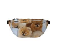 QGWDYYJQ Carino Pomeranian stampato Crossbody Marsupio Marsupio Borsa da viaggio, Nero , Taglia unica