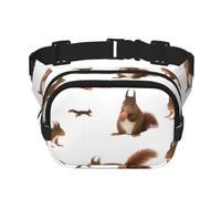 QGWDYYJQ Carino scoiattoli stampati quadrato doppio strato Marsupio Marsupio Marsupio Borsa da viaggio, Nero , Taglia unica