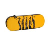 QGWDYYJQ Creativo cultura africana stampata astuccio in pelle cancelleria organizzatore portatile matita bag