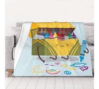 QGWDYYJQ Cute Crayons Box stampato caldo flanella coperta coperta coperta