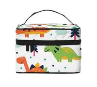 QGWDYYJQ Dinosauri variopinti hanno stampato la borsa cosmetica della borsa di trucco della borsa di viaggio