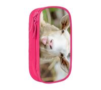 QGWDYYJQ Divertente astuccio a doppio strato con stampa di una lingua di pecora birichina, grande capacità, organizer portatile, rosa, Taglia unica, Portamonete