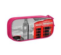 QGWDYYJQ England UK Retro Londra telefono stampato penna astuccio cancelleria organizzatore portatile, rosa, Taglia unica, Portamonete