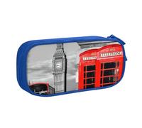 QGWDYYJQ England UK Retro Londra telefono stampato penna astuccio cancelleria organizzatore portatile, Blu, Taglia unica, Portamonete