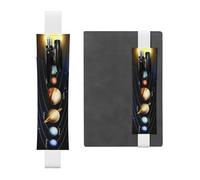 QGWDYYJQ Esplorando il sistema solare in pelle stampata portapenne segnalibro astuccio matita, bianco, Taglia unica, Portamonete