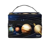 QGWDYYJQ Esplorando il sistema solare stampato Cosmetic Bag Makeup Bag Travel Toiletry Bag