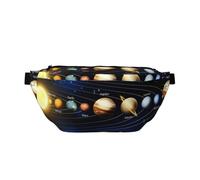 QGWDYYJQ Exploring The Solar System - Marsupio a tracolla con stampa, Nero , Taglia unica