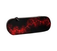 QGWDYYJQ Explosion Burst rosso nero stampato in pelle matita caso cancelleria organizzatore portatile matita bag