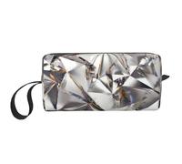 QGWDYYJQ Glitter astratto diamante modello di cristallo stampato ricevono borsa piccola borsa per il trucco borsa portatile di immagazzinaggio